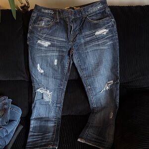 Refuge Ripped Dark Blue Jeans